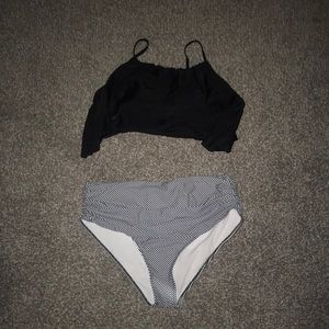 Plus Size high waisted swim suit with flowy top